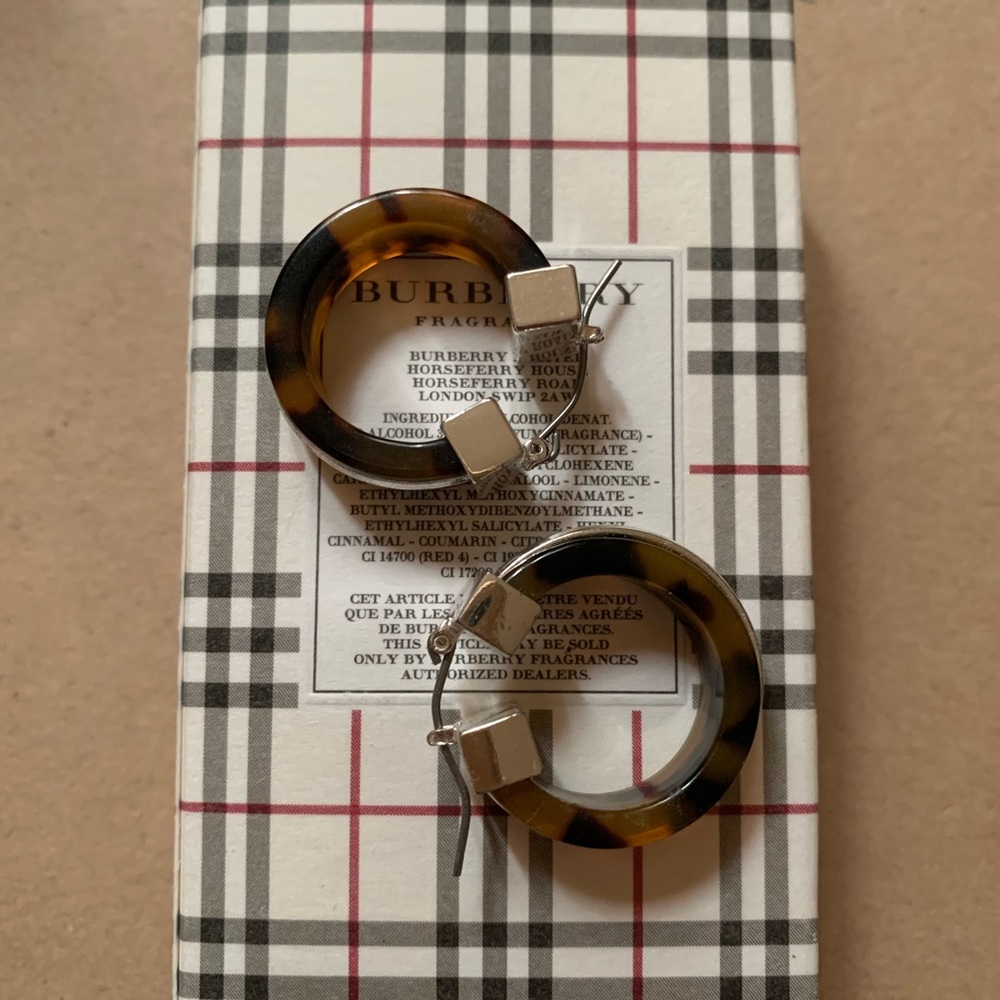 J. Crew Tortoise and Silver Hoop Earrings